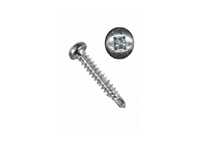 Pan Head Square Drive Self-Drilling Screw – #8 x 1"
