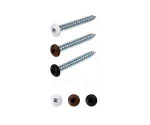 Pan Head Square Drive Self-Tapping Screw – Coloured Head (White / Brown / Black) 200-pack