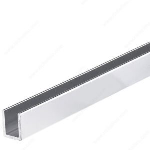 Aluminum U-Channel 10mm Glass – Chrome