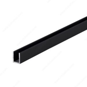 Aluminum U-Channel 10mm Glass – Matte Black